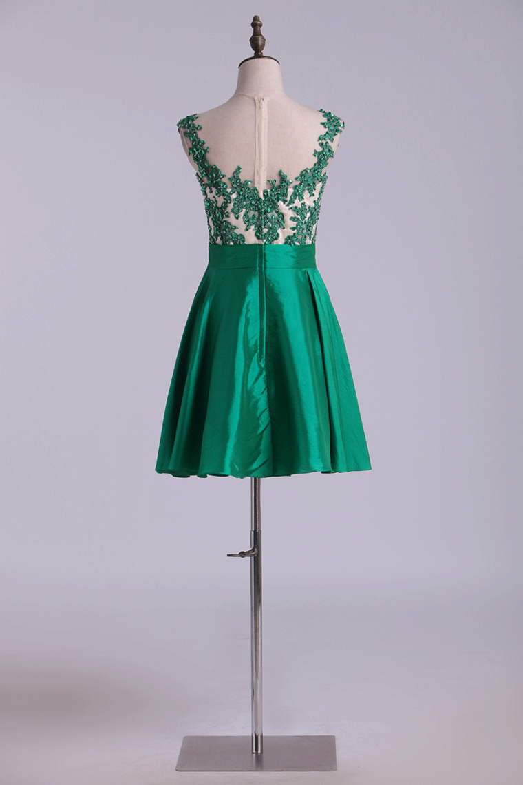 2022 Homecoming Dresses Scoop A Line Short With Beads