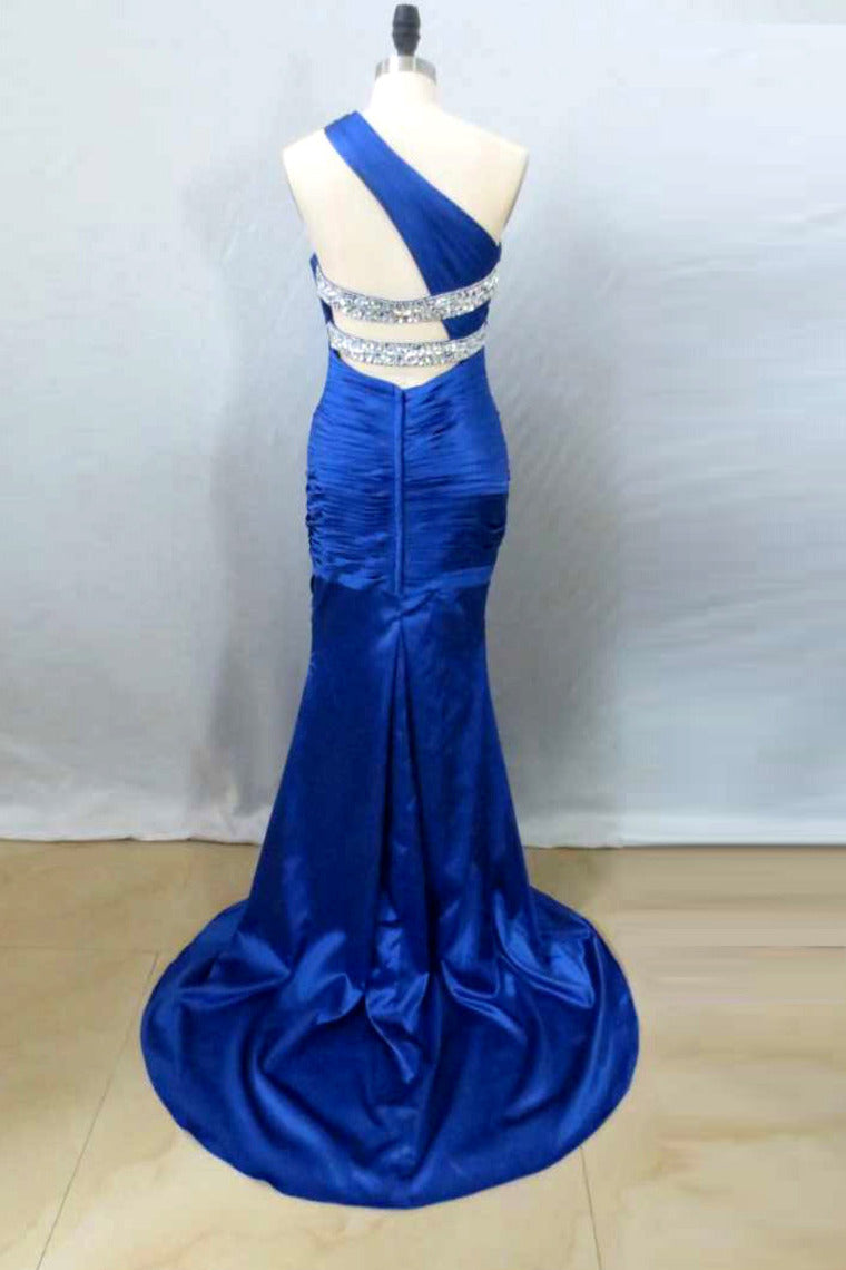 Elegant Prom Dresses 2022 Red Sheath/Column One Shoulder Chiffon Sweep/Brush Train