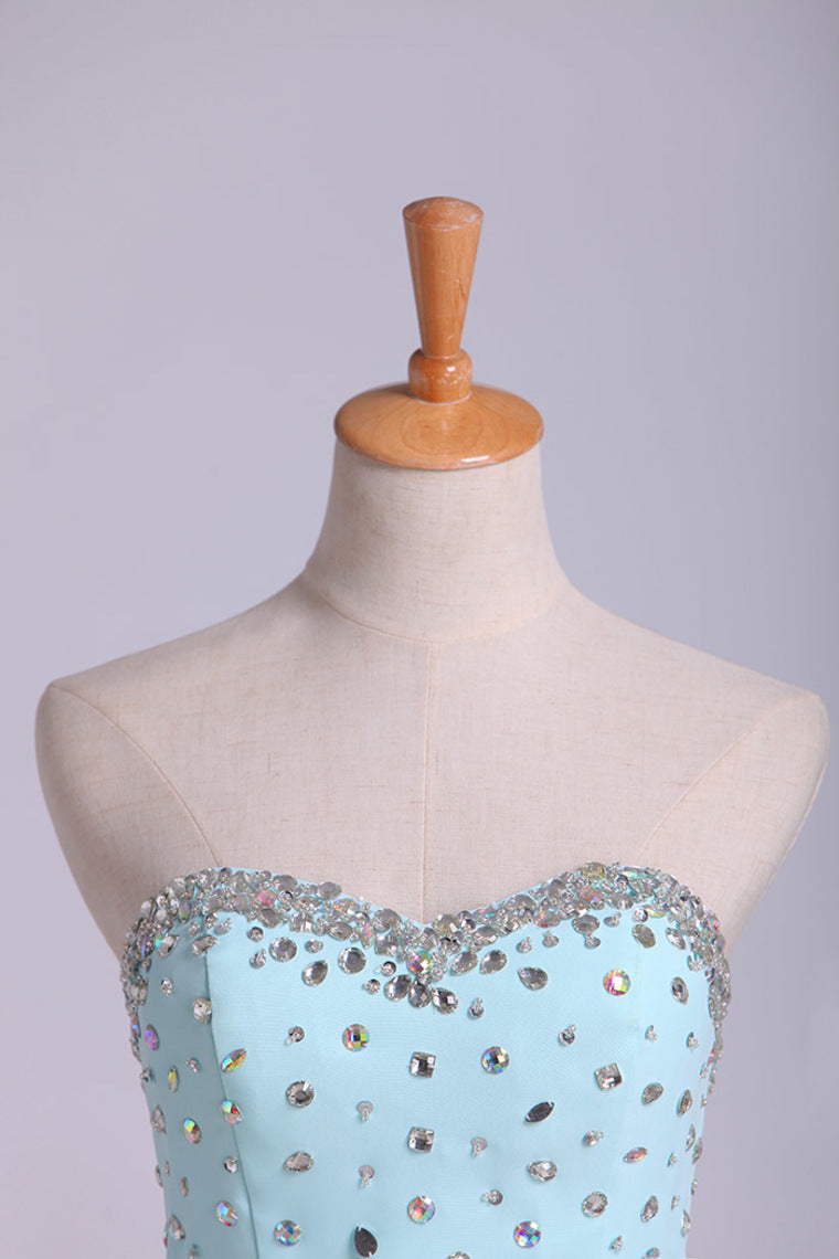 2022 Homecoming Dresses A Line Mini Sweetheart Chiffon With Rhinestones