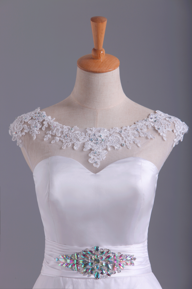 2022 White Unique Homecoming Dress A Line Short/Mini Tulle With Applique