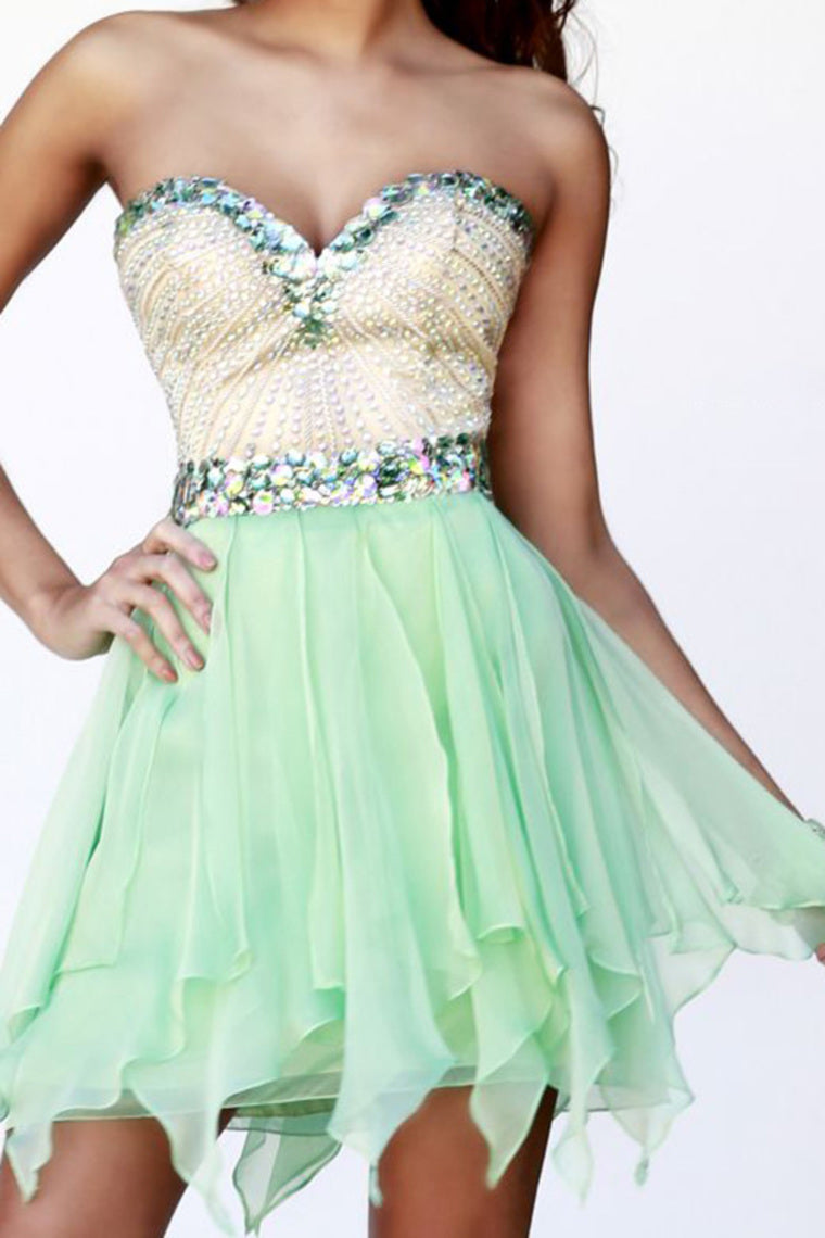 2022 Stunning Homecoming Dresses Sweetheart A Line Short/Mini With Beads New Arrival