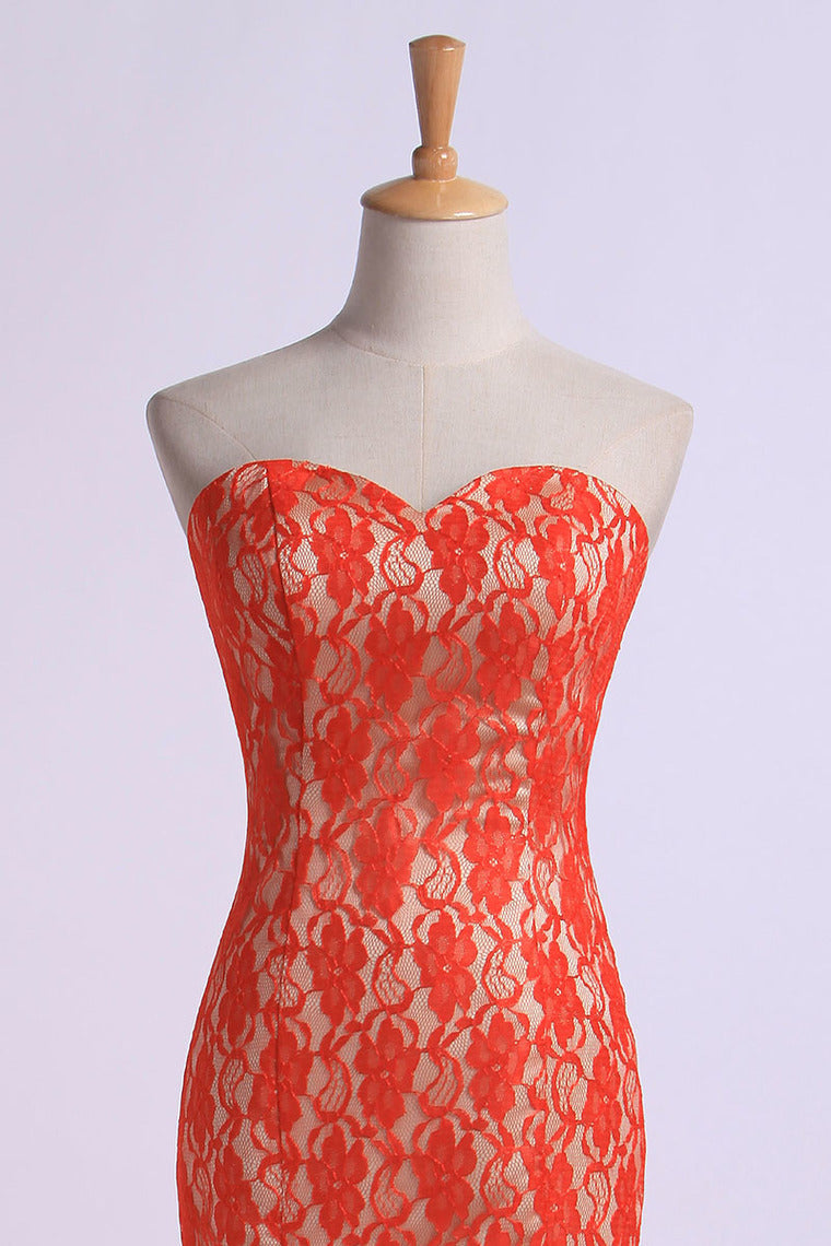 2022 Prom Dresses Sweetheart Mermaid Floor Length With Trumpet Lace Skirt