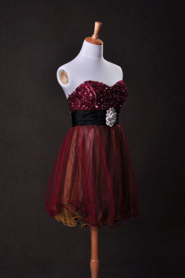 2022 Collection A Line Sweetheart  Short/Mini Organza Cz