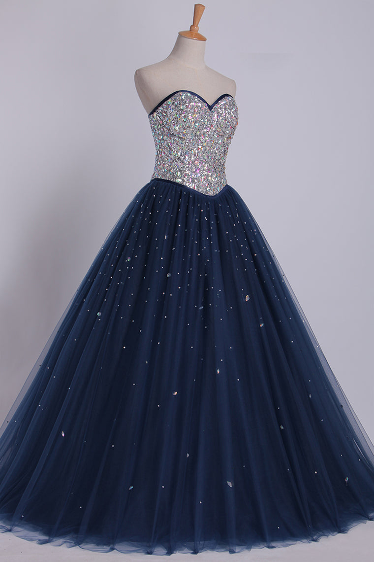 2022 Bicolor Quinceanera Dresses Sweetheart Ball Gown Floor-Length Beaded Bodice
