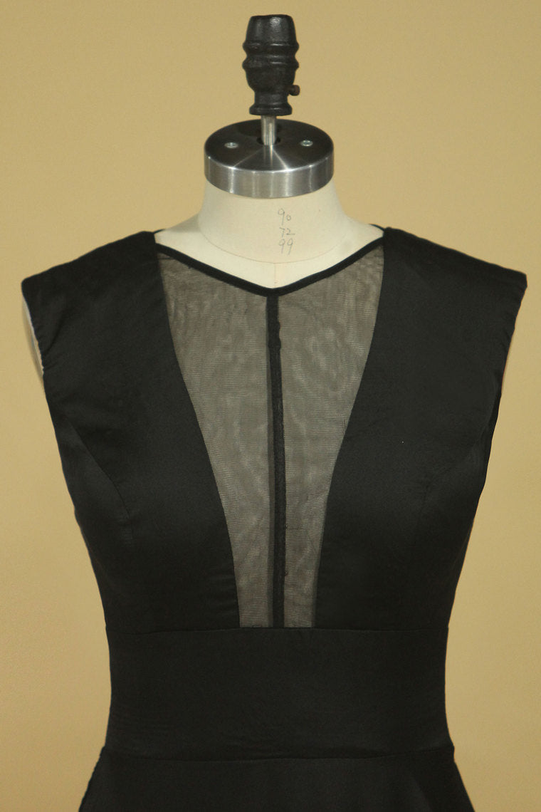 2022 A Line  V Neck Floor Length Prom Dresses Chiffon