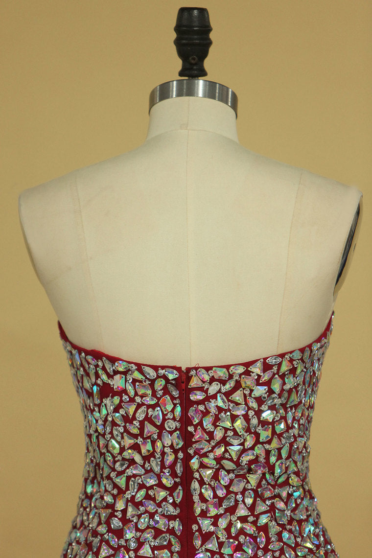 2022 Mermaid Sweetheart Sweep Train Chiffon With Beading Prom Dresses