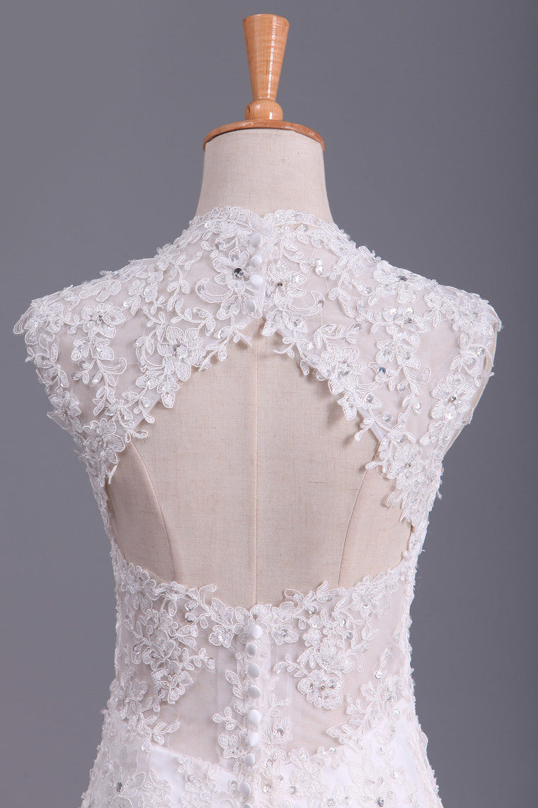 2022 Hot Mermaid/Trumpet Wedding Dresses With Applique & Beads Open Back