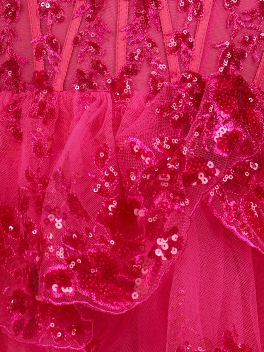 Everly | Fuchsia - A-Line Sweetheart Tiered Short Short Homecoming & Cocktail Dresses