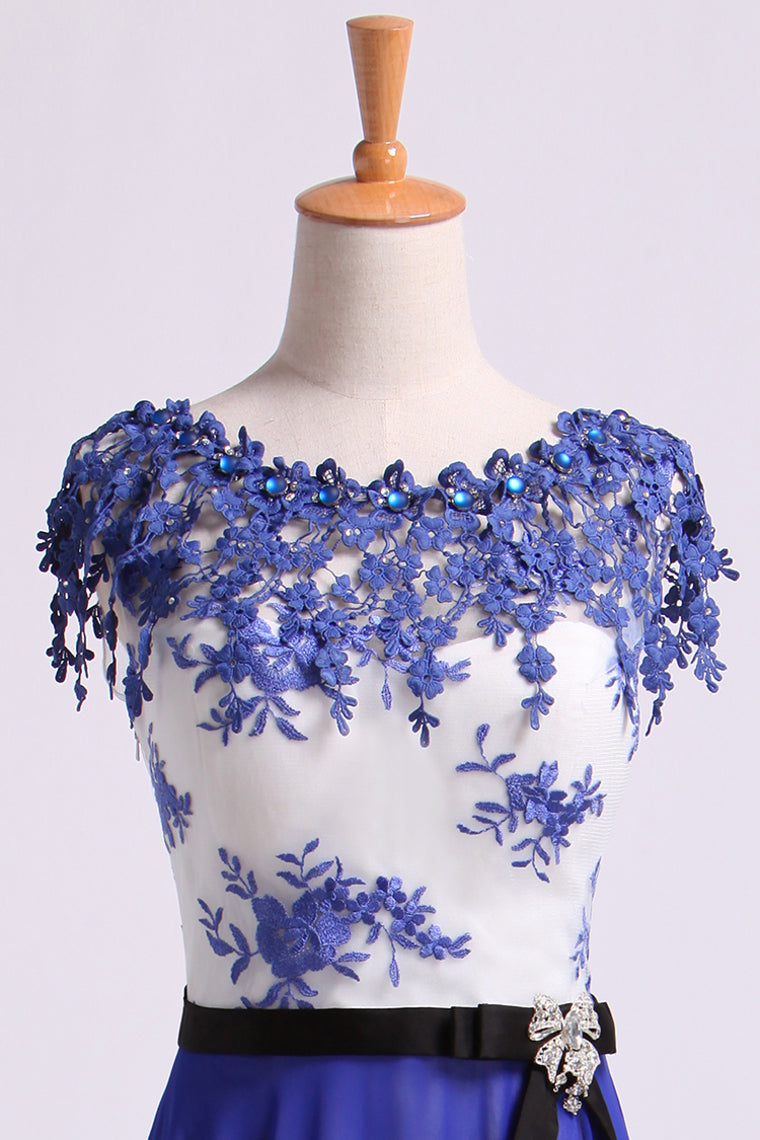 2022 Prom Dresses Scoop Neckline Floor Length A Line #30889