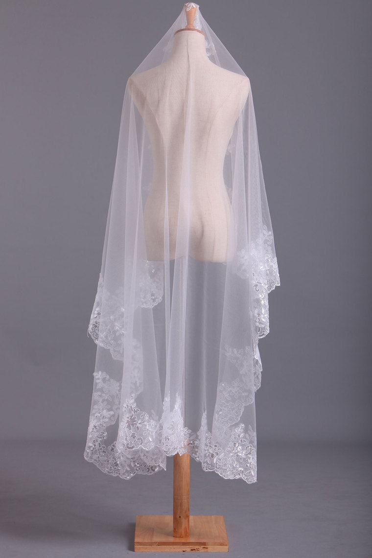 2022 Gorgeous Wedding Veils With Applique