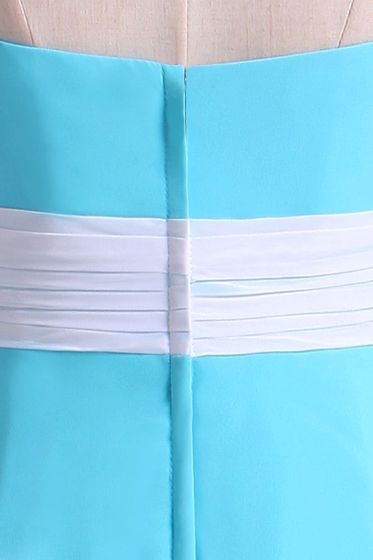 2022 Spaghetti Straps Empire A Line Knee Length Bridesmaid Dresses