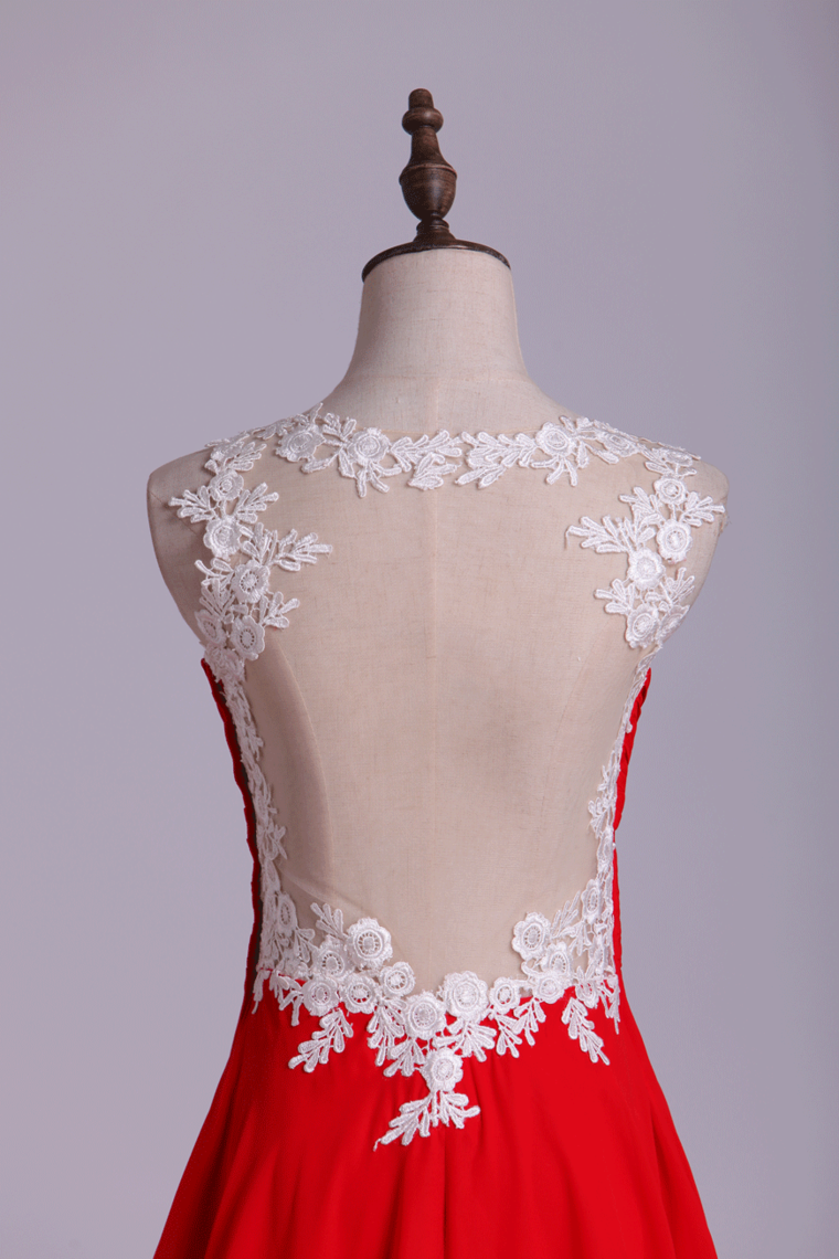 2022 Prom Dresses Straps A Line Floor Length With Applique