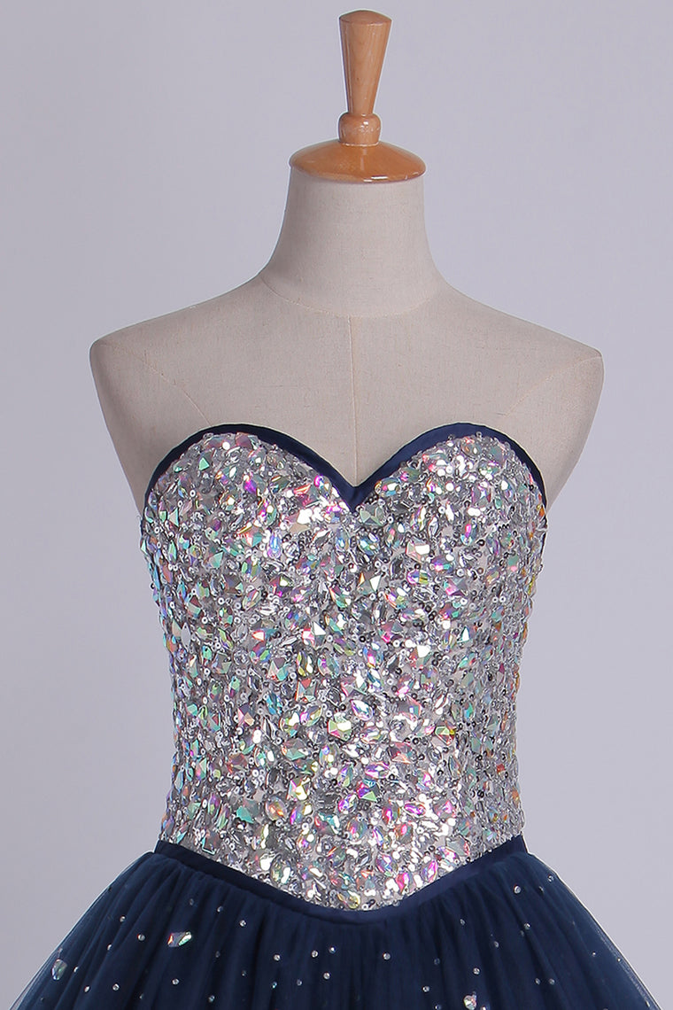 2022 Bicolor Quinceanera Dresses Sweetheart Ball Gown Floor-Length Beaded Bodice