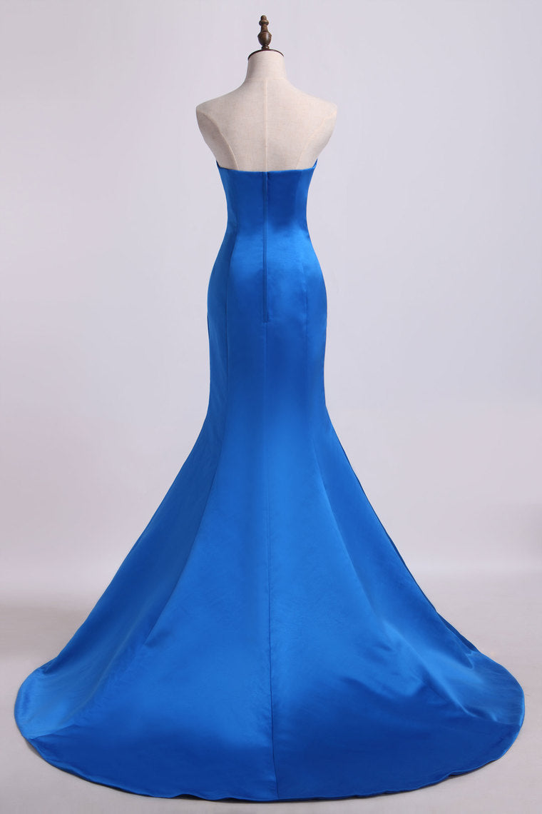 2022 Evening Dresses Sweetheart Mermaid/Trumpet Satin Court Train